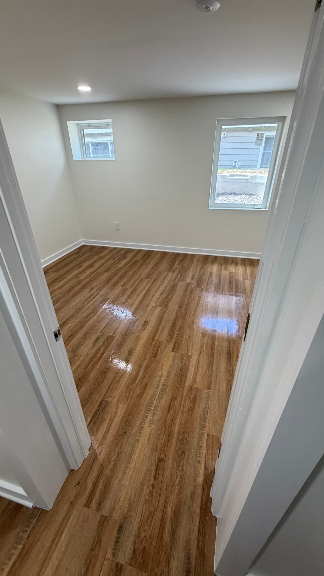 Post-construction lower level floor finish
