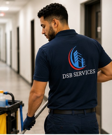 DSB houseman mopping corridor