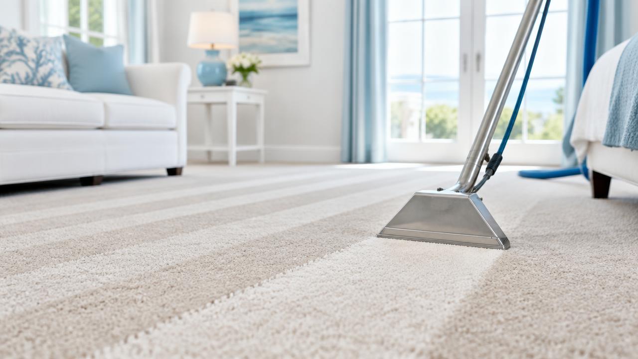 Clean carpet after deep extraction